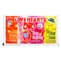 Mega Love Hearts Dip med 4 smaker Slikkepinne + pulver å dyppe i